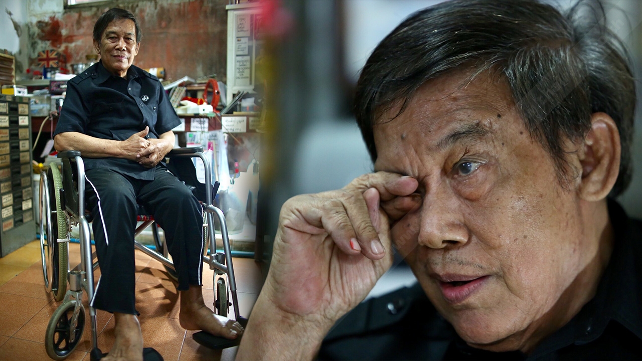 ชาย เมืองสิงห์ หลั่งน้ำตา ต้องนั่งวีลแชร์ หมดโอกาสบวชถวายในหลวงร.9 