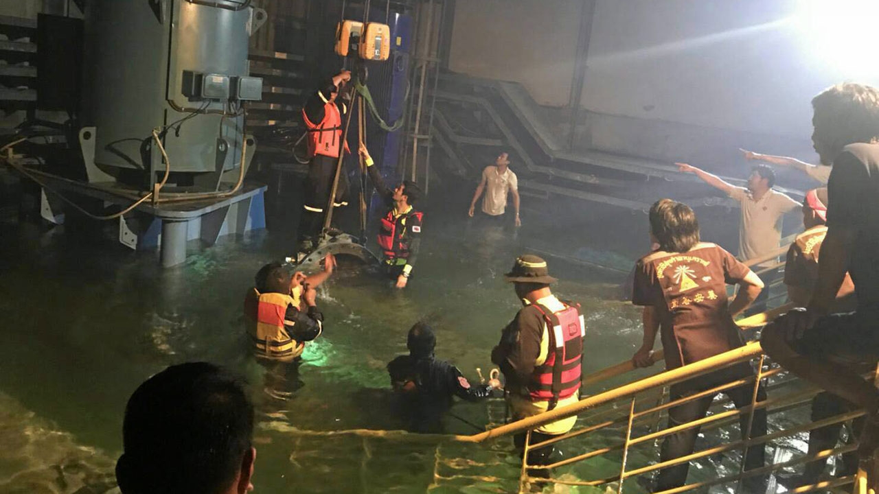 ‘โรงกรอง’ ท่อนํ้าแตกท่วมใต้ดิน คนงานดับสังเวย 1 ศพ