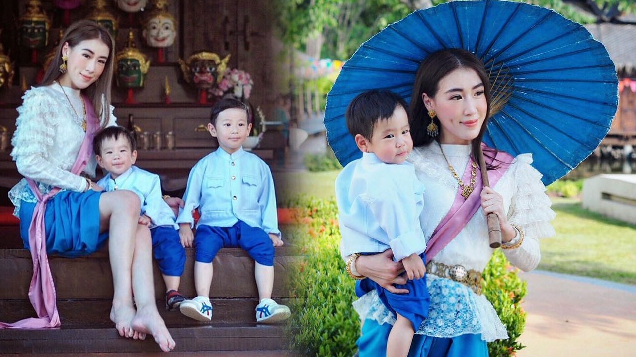 งามอย่างไทย! เอิร์น จิรวรรณ พาลูกๆ ย้อนยุคใส่ชุดสมัย ร.5