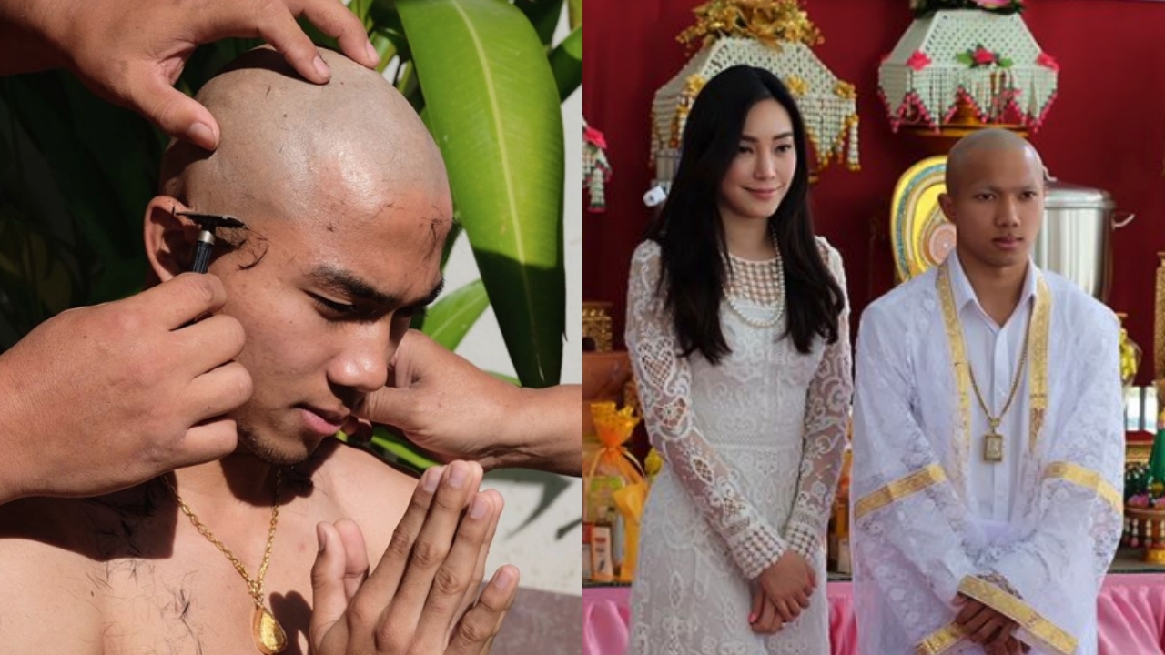 ‘เมสซีเจ’ เข้าพิธีปลงผม ก่อนบวชที่วัดบางช้างเหนือ