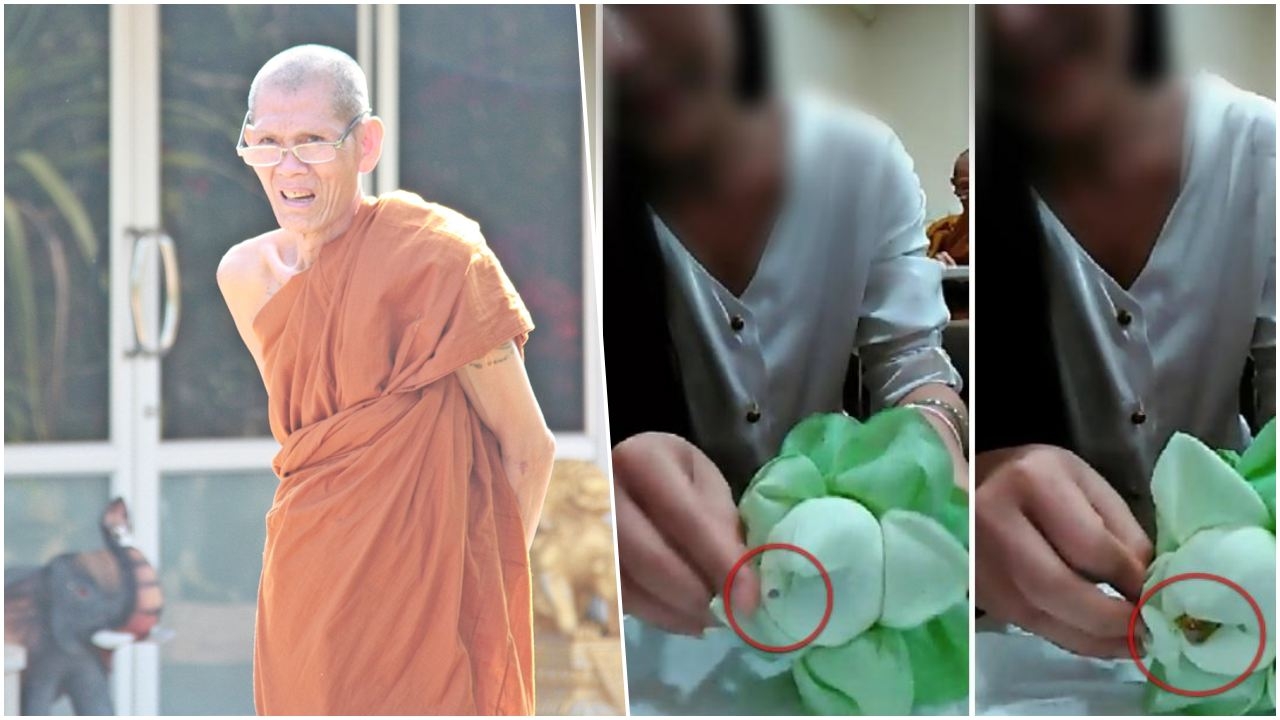 หลวงพ่อมาเฉลยที่มาคลิปแกะดอกบัวเจอ 'พลอยพญานาค-พระธาตุหลากสี'