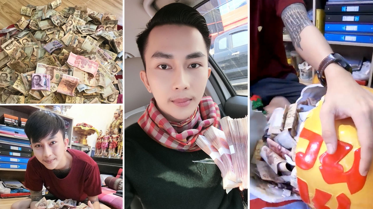 ตาลุกวาว! หนุ่มรับสักยันต์อัดคลิปทุบกระปุก โกยเงินซื้อที่ปลูกบ้านให้แม่