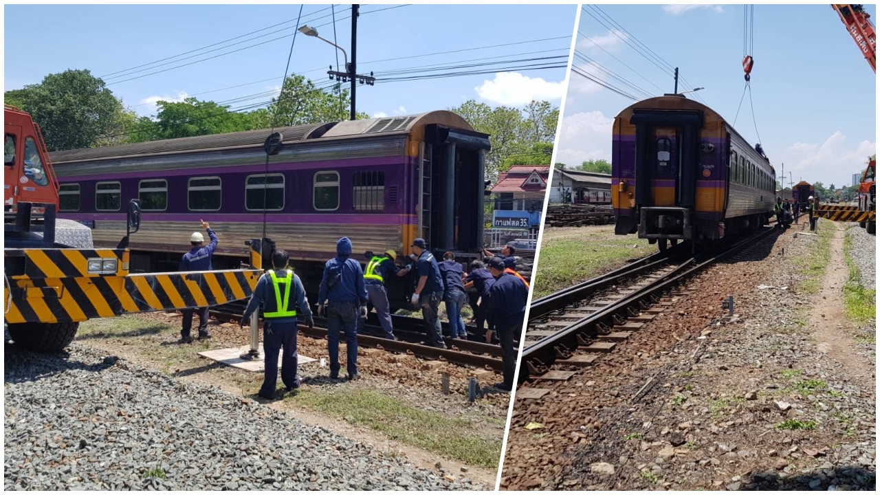 รถไฟขบวนด่วนพิเศษ เชียงใหม่-กรุงเทพฯตกราง ขณะถอยเพื่อเข้าล้าง!