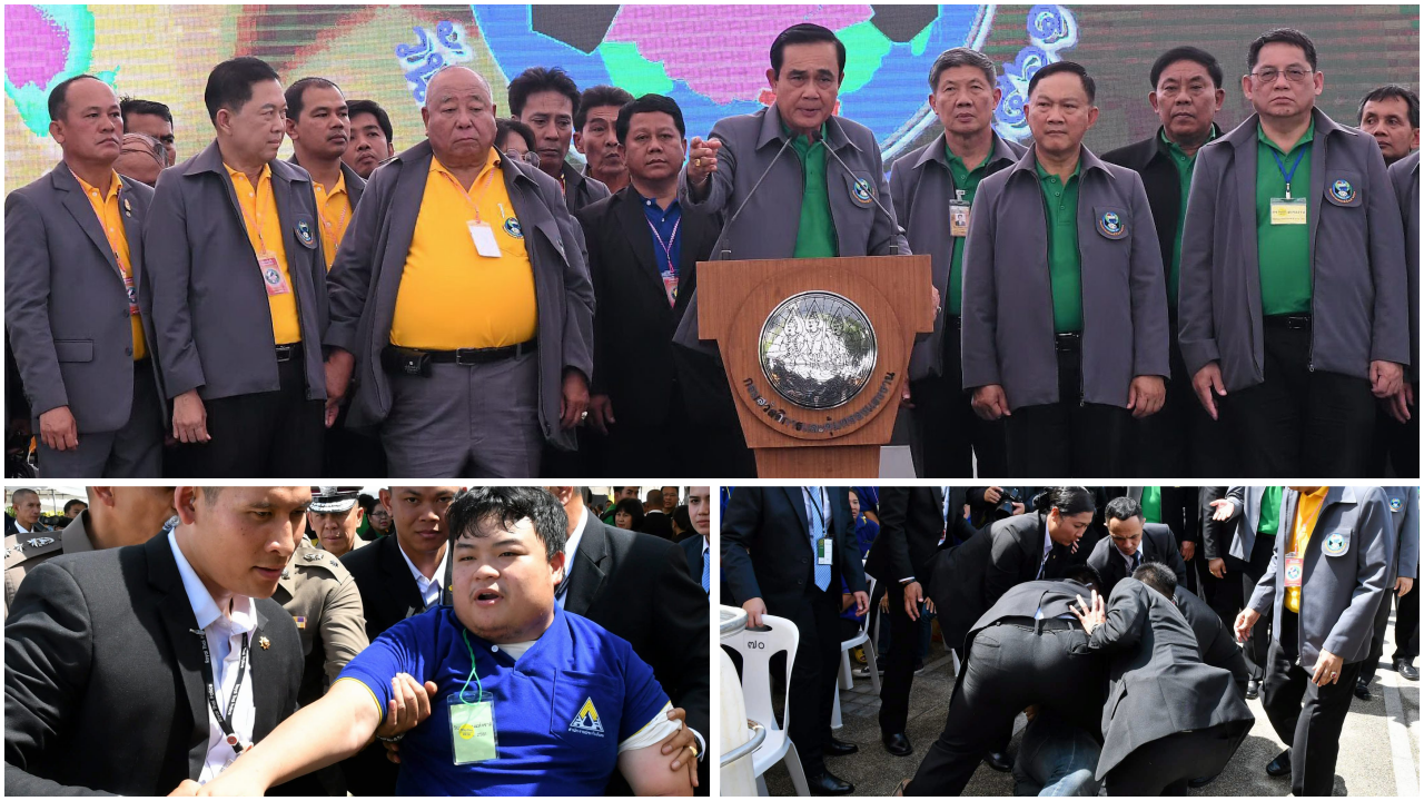 นายกฯ เปิดงาน วันแรงงานแห่งชาติ ป่วน! เจอ'แพนกวิน' พุ่งเข้ากราบเท้า 