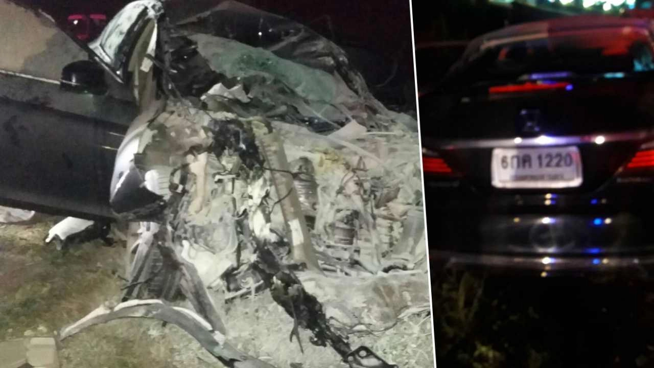 หนุ่ม 33 ขับเก๋งเสยท้ายรถพ่วง คนตาย-ไฟไหม้รถวอด 