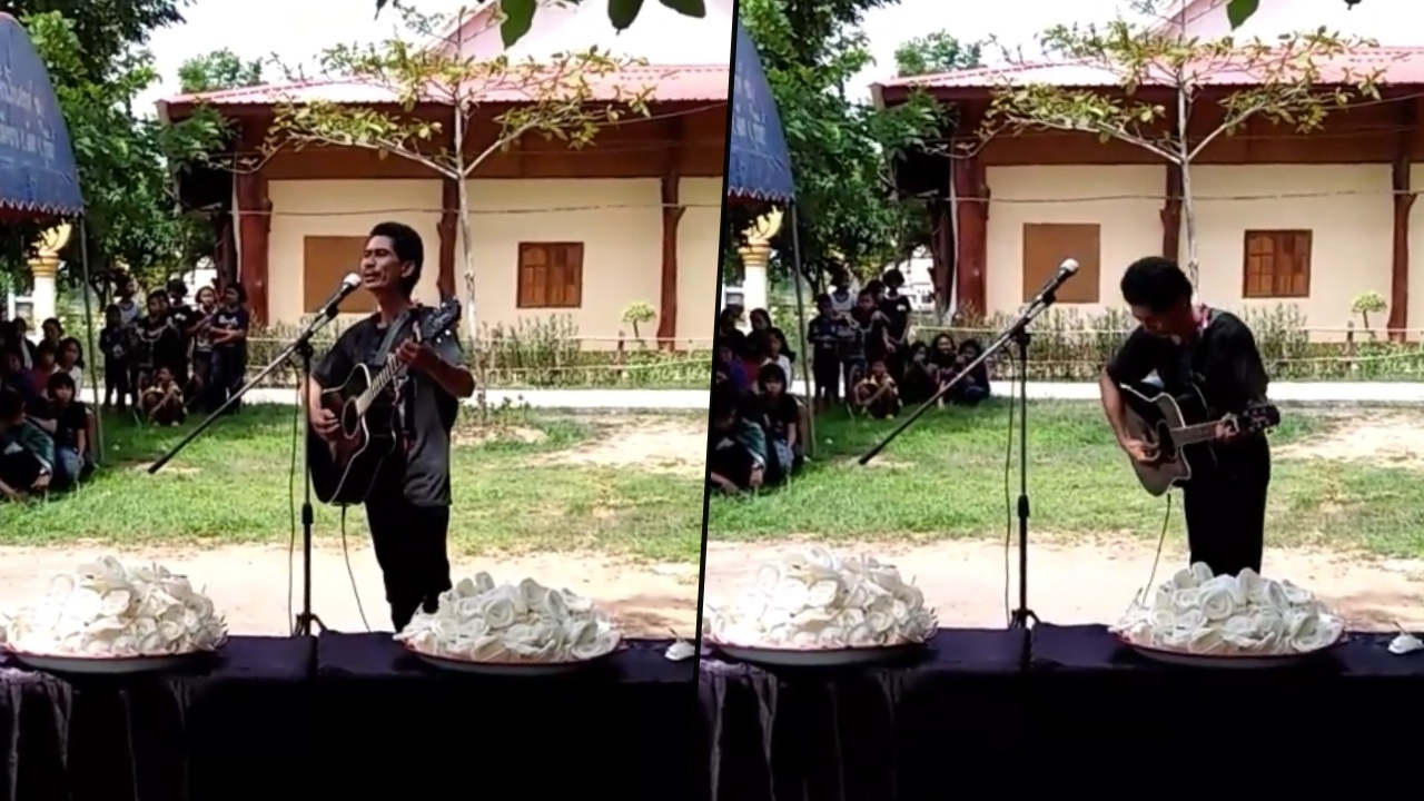 คนที่รักจากไกล...พ่อร้องเพลงส่งลูกชายในงานศพ ตายก่อนถึงวันเกิด 15 วัน