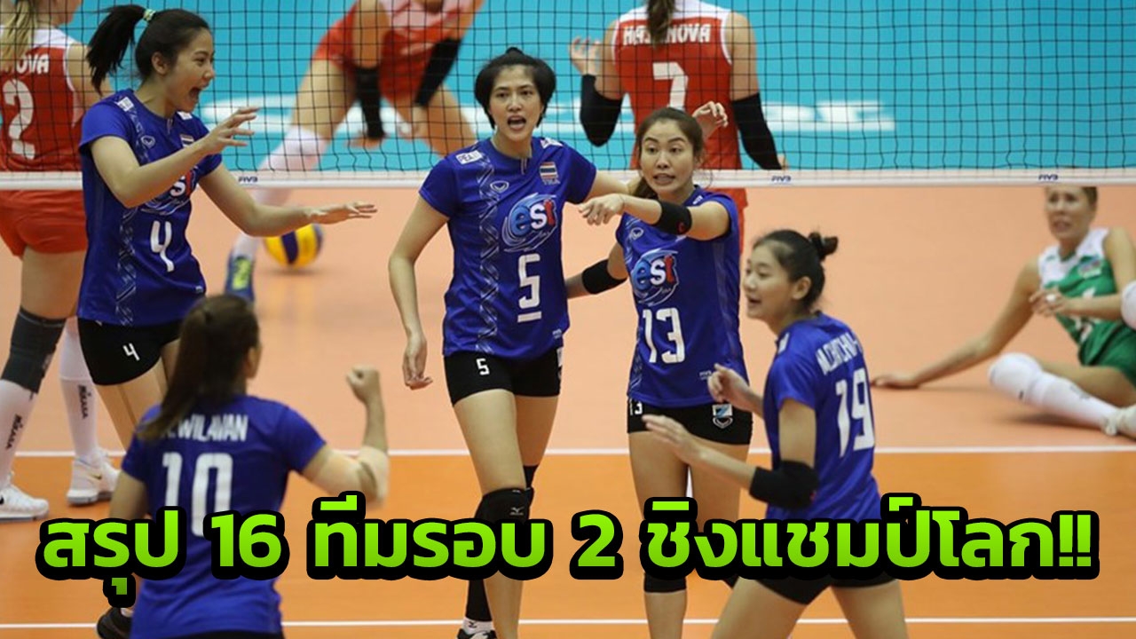 ไทยแข็งโป๊ก!! สรุป 16 ทีมเข้ารอบ 2 ลูกยางชิงแชมป์โลก 8 ทีมอกหักตกรอบ