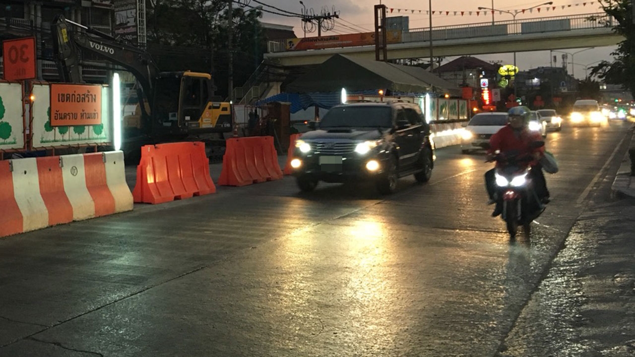 ตัดตอม่อทางด่วน 2 หลบรถไฟฟ้าสีส้ม ที่แยกพระราม 9 สอง
