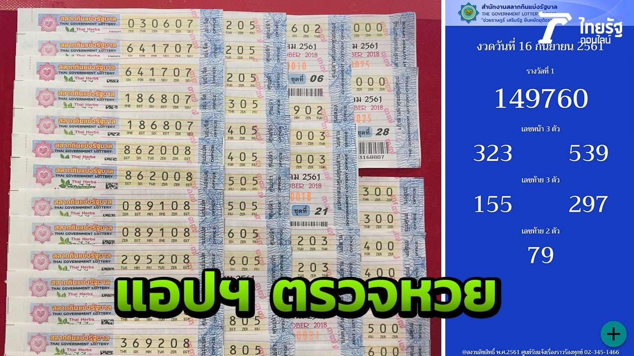 แอปตรวจหวย
