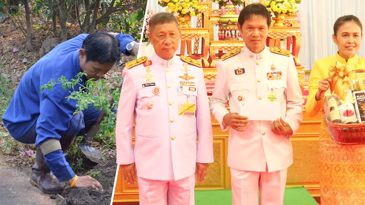 ร.10 ทรงมอบกระเช้า "ปรีชา เรืองจันทร์" บุคคลตัวอย่างด้านเศรษฐกิจพอเพียง