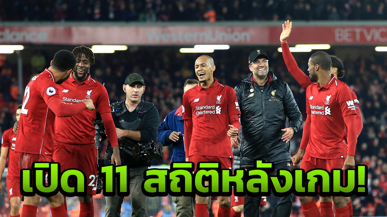 เปิด 11 สถิติที่น่าสนใจหลังเกม "ลิเวอร์พูล" เฉือนหืด "เอฟเวอร์ตัน"