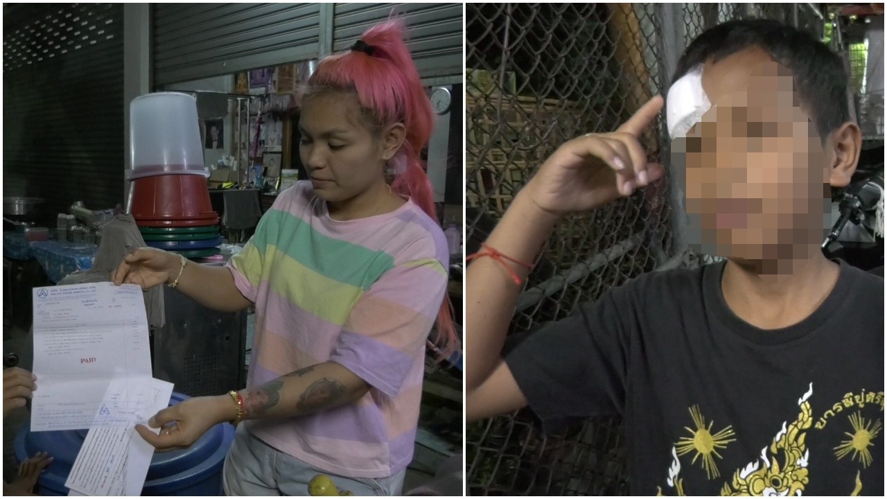 แม่โร่แจ้งความ คนเล่นสงกรานต์ห่าม สาดน้ำแข็งทำหัวลูกชายแตกเย็บ 38 เข็ม