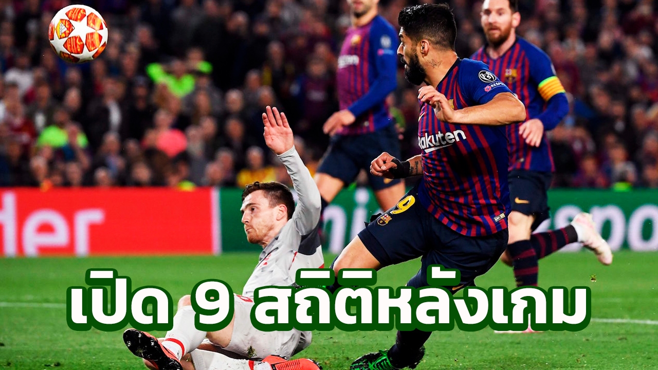 เปิด 9 สถิติหลังเกม "ลิเวอร์พูล" บุกโดนบาร์เซโลนา ดุยับ 3 เม็ด