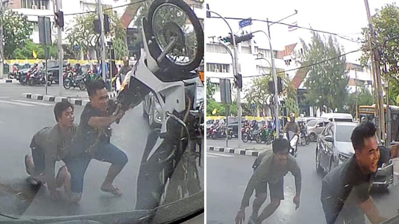 สายบิดยกล้อโชว์ พลาดชนเก๋ง กระจกแตก ประตูบุบ ก่อนเผ่นแน่บ (คลิป)