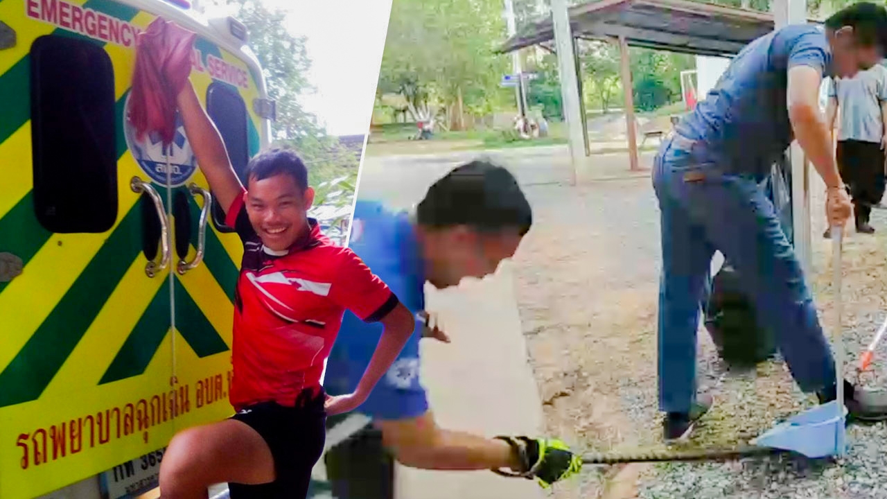 น้องไม่เคย หนุ่มใจกล้าช่วยจับ "งูสิง" สัมผัสเพียงหางร้องกรี๊ดเสียงหลง (คลิป)