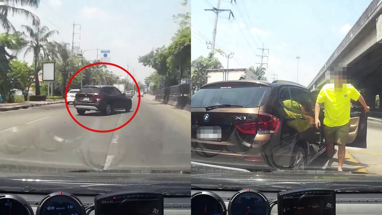 หนุ่มหักหลบบีเอ็มฯ พุ่งจากซอยตัดหน้า กลับโดนคู่กรณีถามหาสำนึก (คลิป)