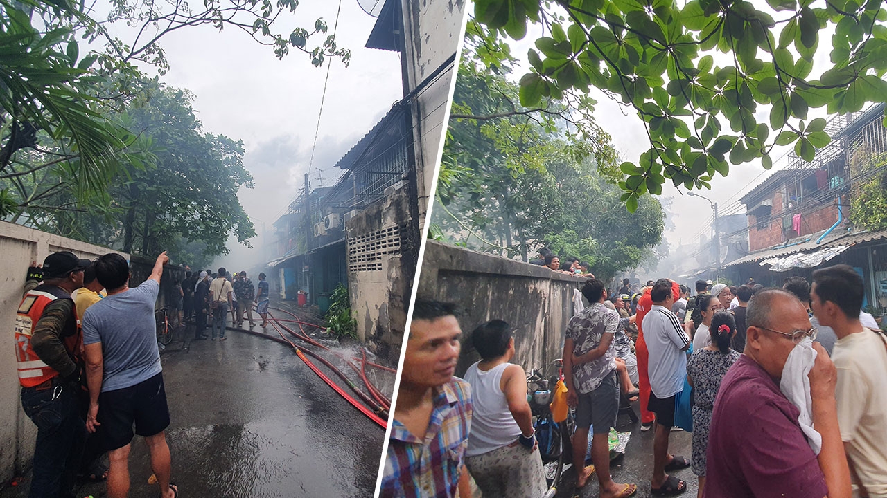 ไฟไหม้ 5 หลัง ซอยประชาสงเคราะห์ 4 ชาวบ้านขนของหนีตายวุ่น