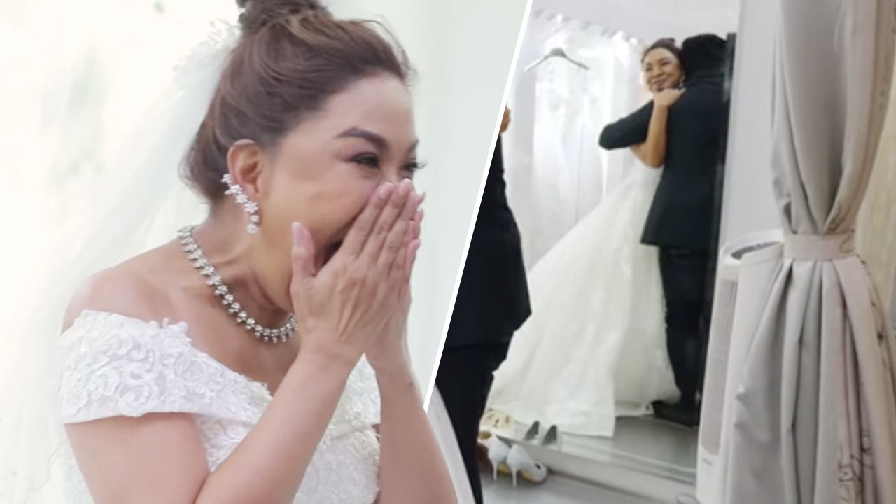 ครูอ้วน บ่อน้ำตาแตก ฝันเป็นจริง ได้สวมชุดเจ้าสาวกับเจ้าบ่าวคนพิเศษ (คลิป)