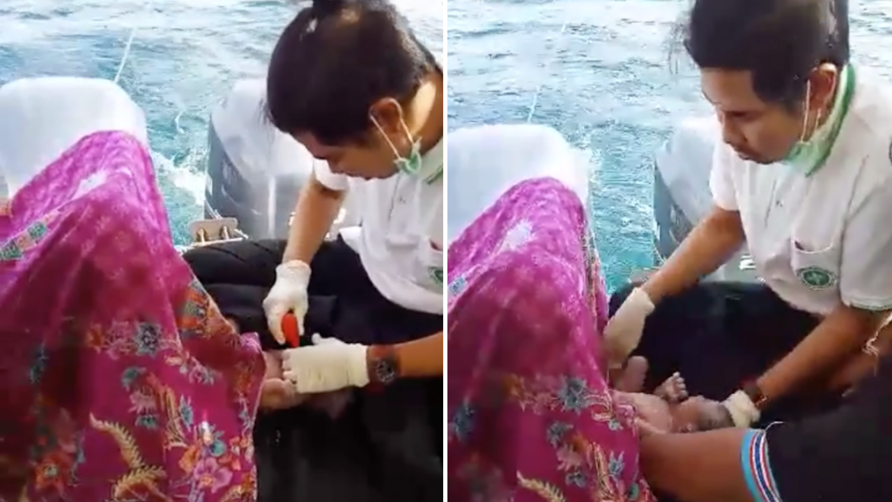 คุณแม่สุดอึดปวดท้อง 3 วันทนไม่ไหวคลอดลูกบนสปีดโบ๊ต ได้เด็กผู้ชาย (คลิป)