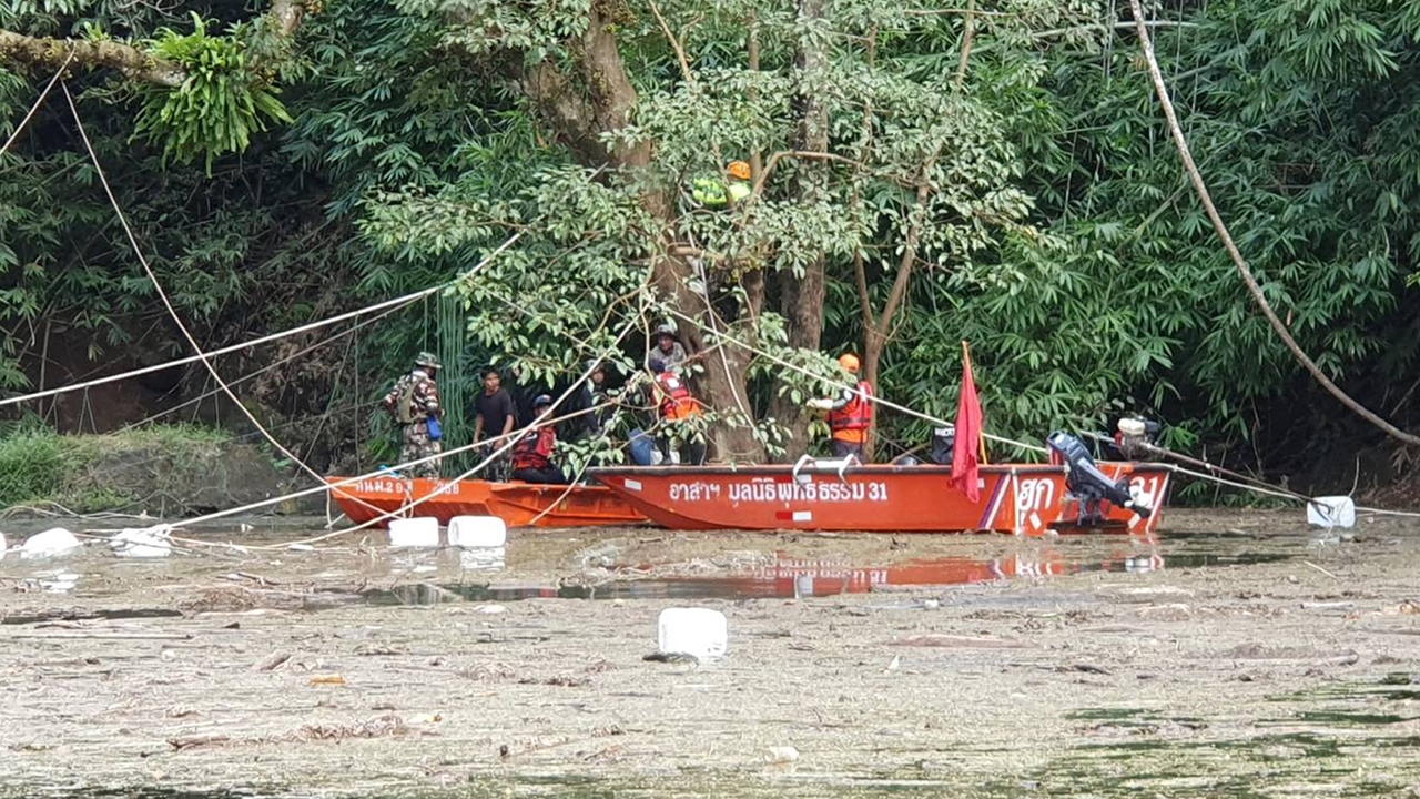 วางตาข่ายชั้น 3 ดักซากช้าง ยันต้องไม่ให้ไหลลงสู่เขื่อนขุนด่านฯ