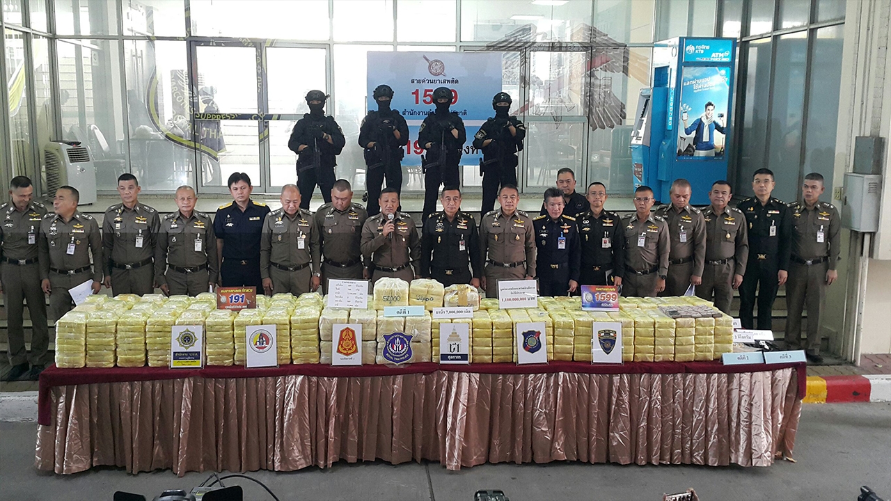 ปส.โชว์จับยา มูลค่ากว่าพันล้าน ยึดเฮโรอีน 105 กก. ยาบ้า 7 ล้านเม็ด