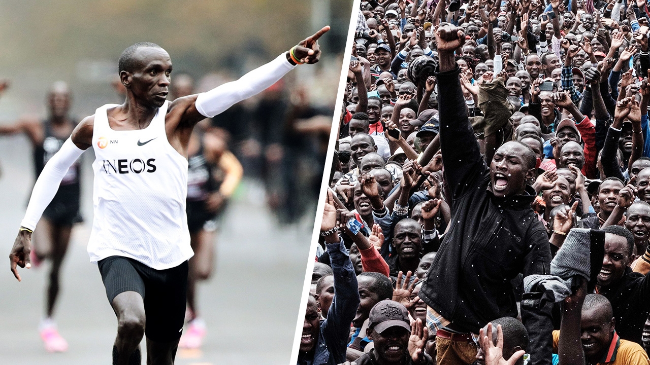 ขนลุก เคนยาฉลอง ‘คิปโชเก้’ สร้างประวัติศาสตร์ ทำลายสถิติวิ่งมาราธอน (คลิป)