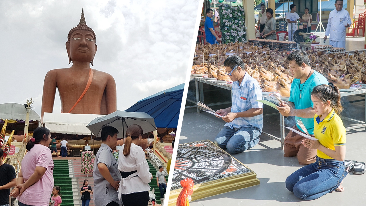 "หลวงพ่อสมหวัง"ให้โชค 2หนุ่มถูกหวย รวยเงินล้าน นำหัวหมู-ไข่ไก่แก้บน