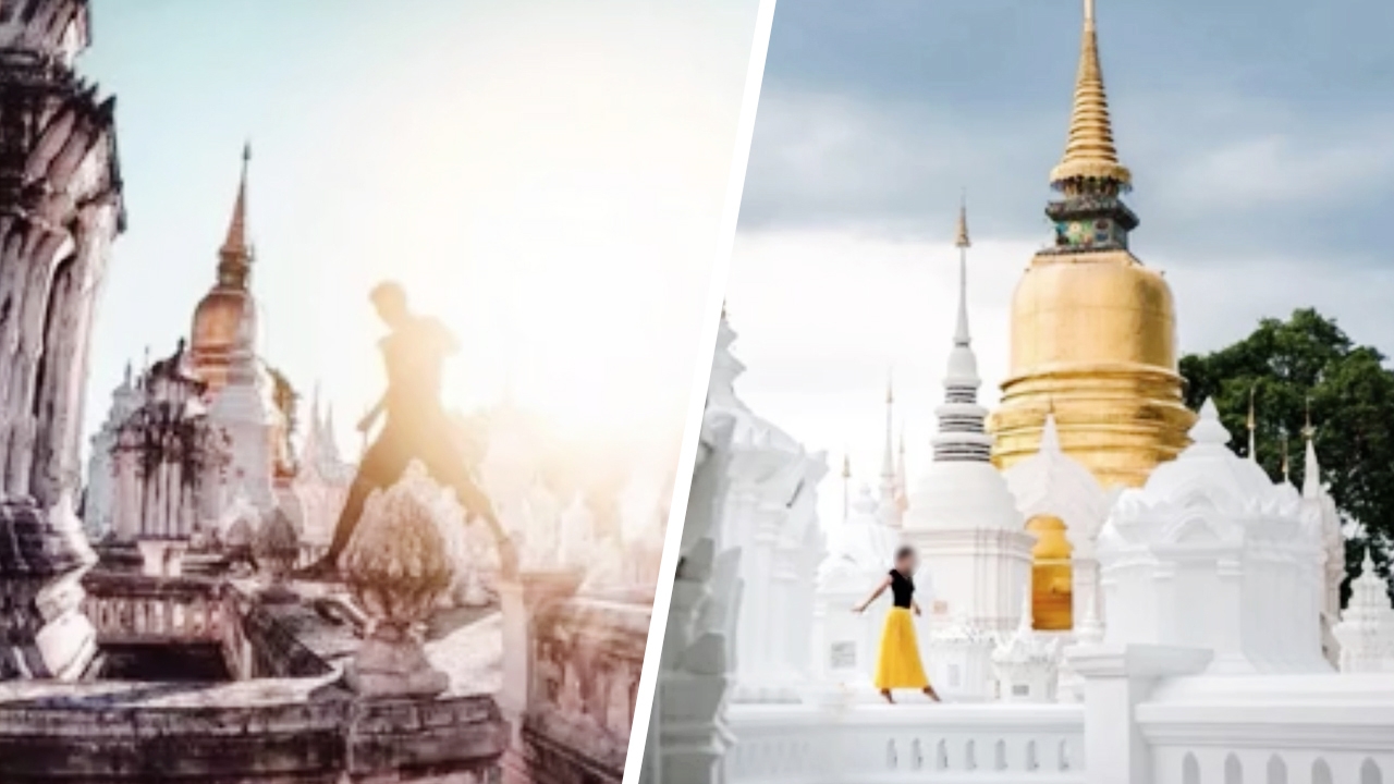 โซเชียลจวกนักท่องเที่ยว โพสท่าปีน "กู่เจ้าหลวง" สุสานเจ้าครองนครเชียงใหม่