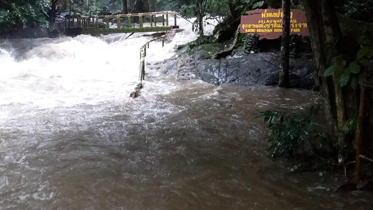 ฝนตกหนักในป่า-น้ำป่าไหลหลาก อช.แก่งกระจาน ต้องปิด “ปิดน้ำตกป่าละอู”