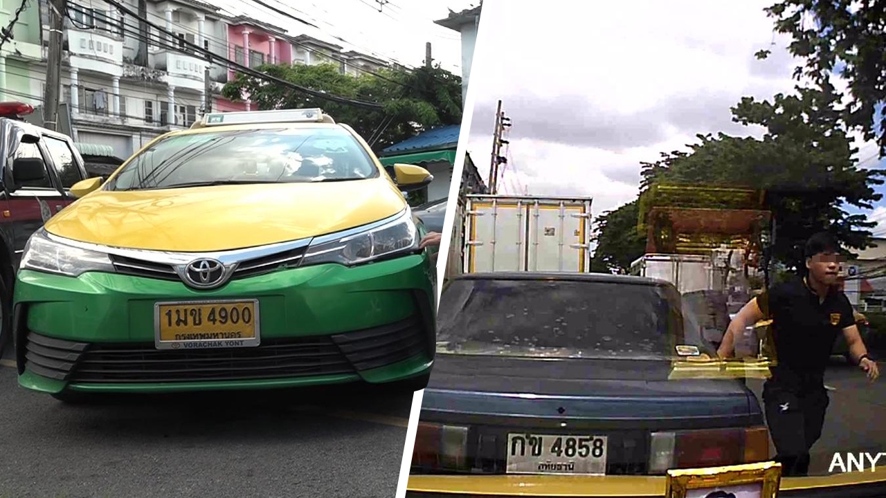 ล่าหนุ่มหัวร้อน ซิ่งเก๋งชนลุงขับแท็กซี่แล้วหนี อ้างจะรีบไปธุระ