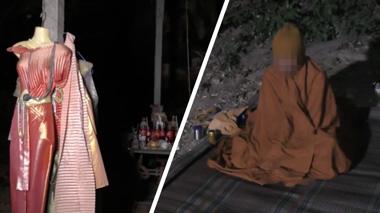 พระ-ชาวบ้าน นั่งวิปัสสนารอบโบสถ์ร้าง อ้างมาปลดปล่อยวิญญาณที่วัดหนองเต่า