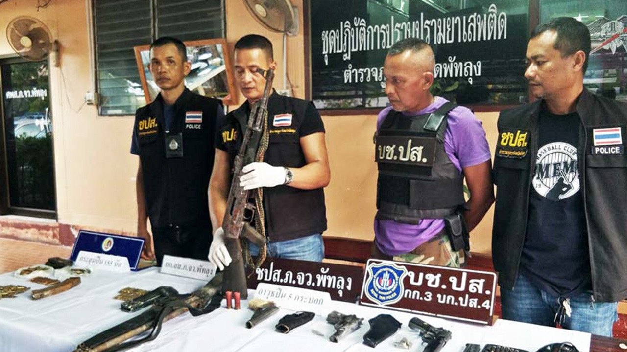 ตร. บุกรวบผู้มีอิทธิพล เครือข่ายยาเสพติดพัทลุง พบของกลางอื้อ