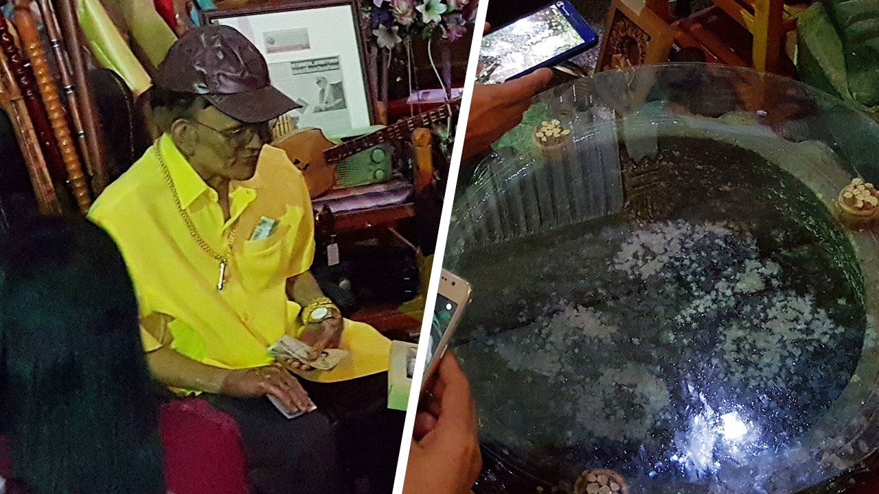 ส่องอ่างน้ำมนต์ "ตาทอง งิ้วราย" เชื่อเป็นเลขเด็ดมหาโชค วัน 11 เดือน 11