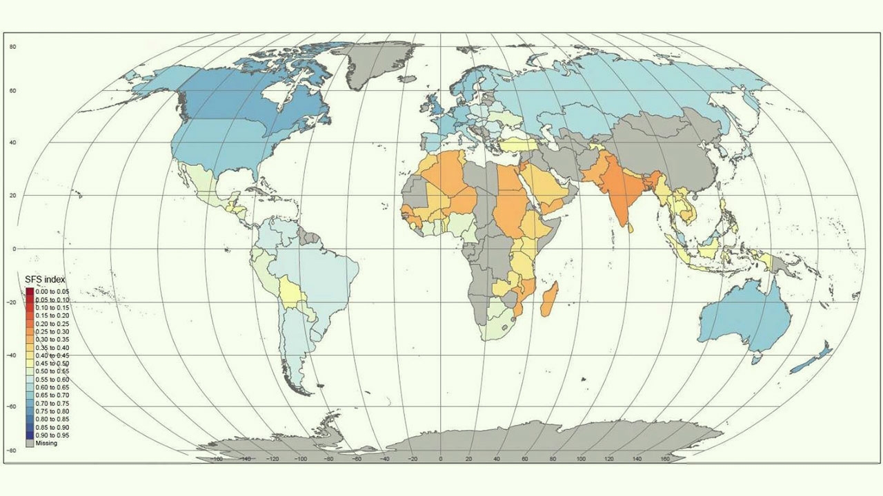 แผนที่อันดับความยั่งยืนด้านอาหารของทั่วโลก