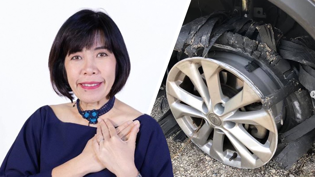 ดีเจพี่อ้อย ประสบอุบัติเหตุกลางมอเตอร์เวย์ ยางแตก เจอรถตามหลังชนซ้ำ