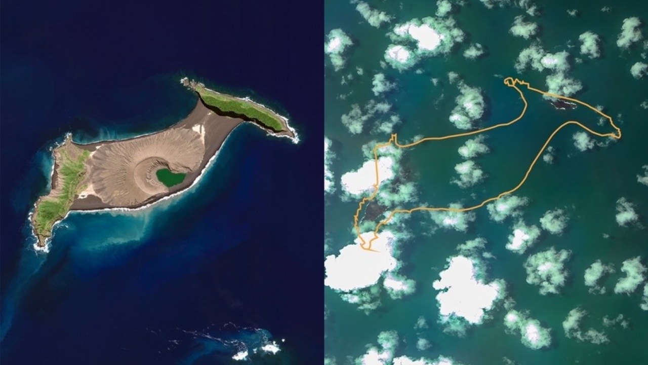 ตะลึง ‘เกาะหาย’ เปิดภาพเทียบ หลังภูเขาไฟใต้ทะเลปะทุ ตองกาเสียหายยับ