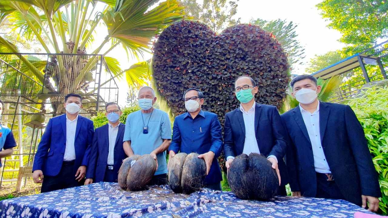 ปธ.สวนนงนุช ต้อนรับเอกอัครราชทูตกัมพูชา พร้อมโชว์ปอกมะพร้าวทะเลลูกละแสน