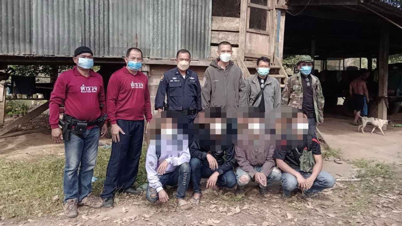 4 พรานล่าเสือโคร่งทองผาภูมิมอบตัว อ้างแค้นวัวถูกกัดตาย จึงหาทางกำจัดทิ้ง