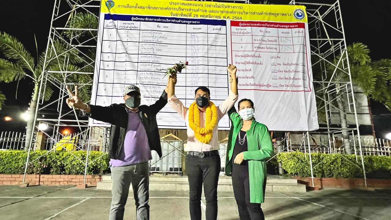 ยุคคนรุ่นใหม่ทำงาน เป้ อมตะ ล้มแชมป์เก่าชนะเลือกตั้ง นายก อบต.พลูตาหลวง