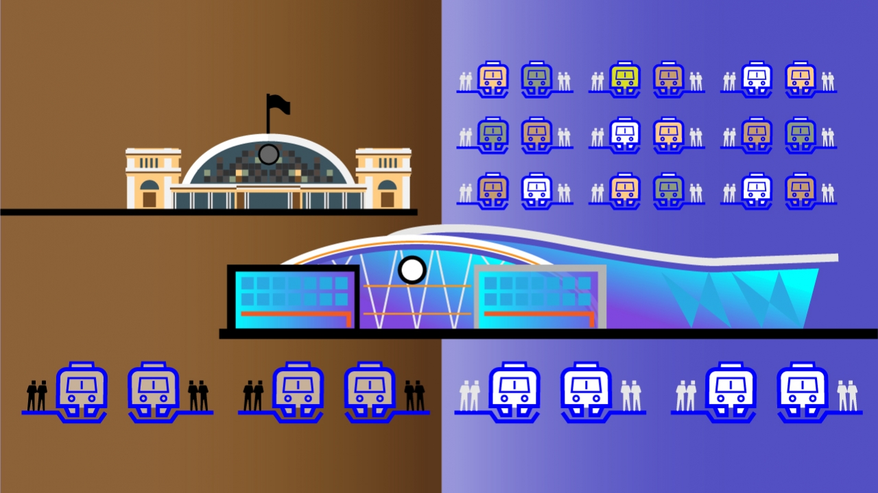 เปรียบเทียบ หัวลำโพง-สถานีกลางบางซื่อ อีก 10 ปีรองรับผู้โดยสารเพิ่ม 10 เท่า