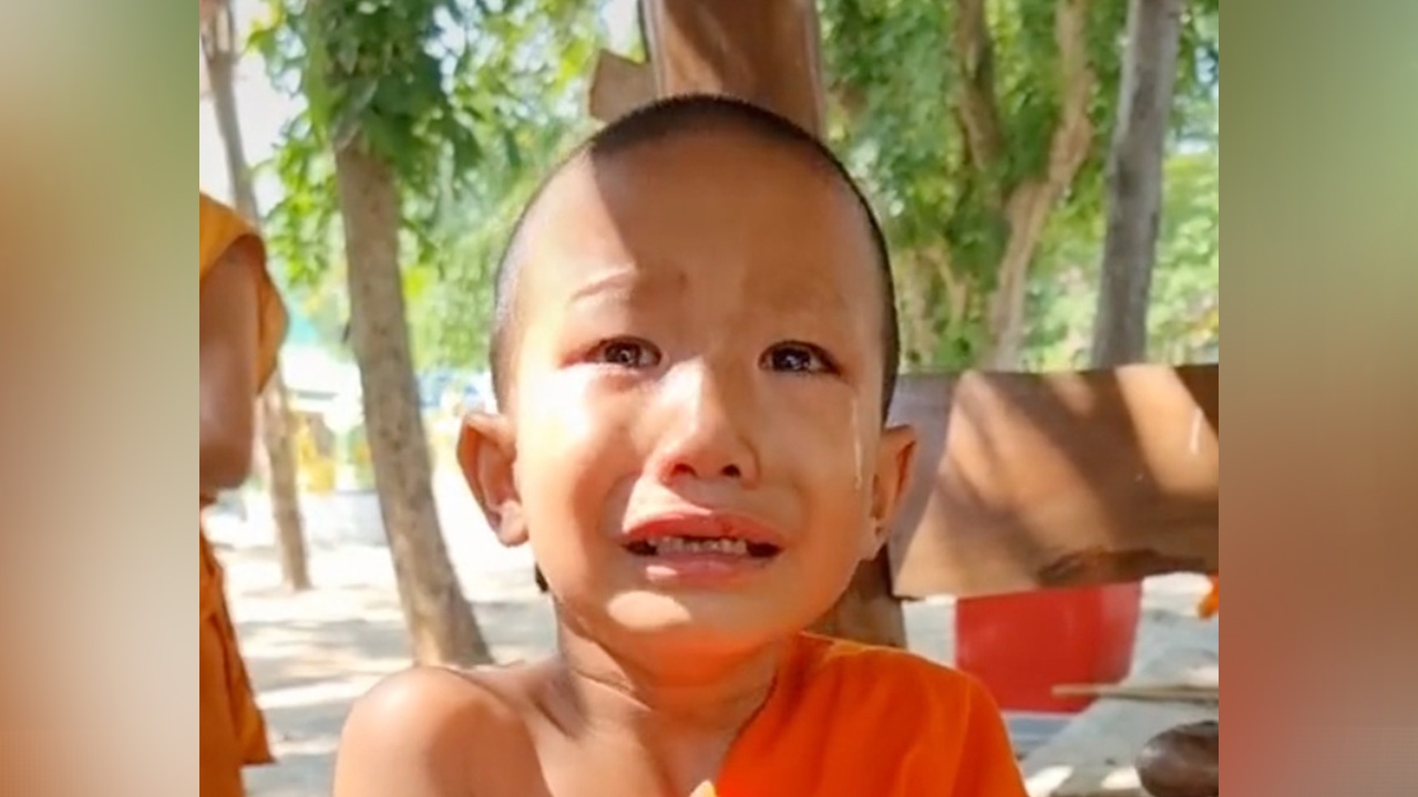 เป็นเอ็นดู เณรน้อยร้องไห้ บอกเหตุผล ขอพระอาจารย์ช่วยสึกให้ (คลิป)