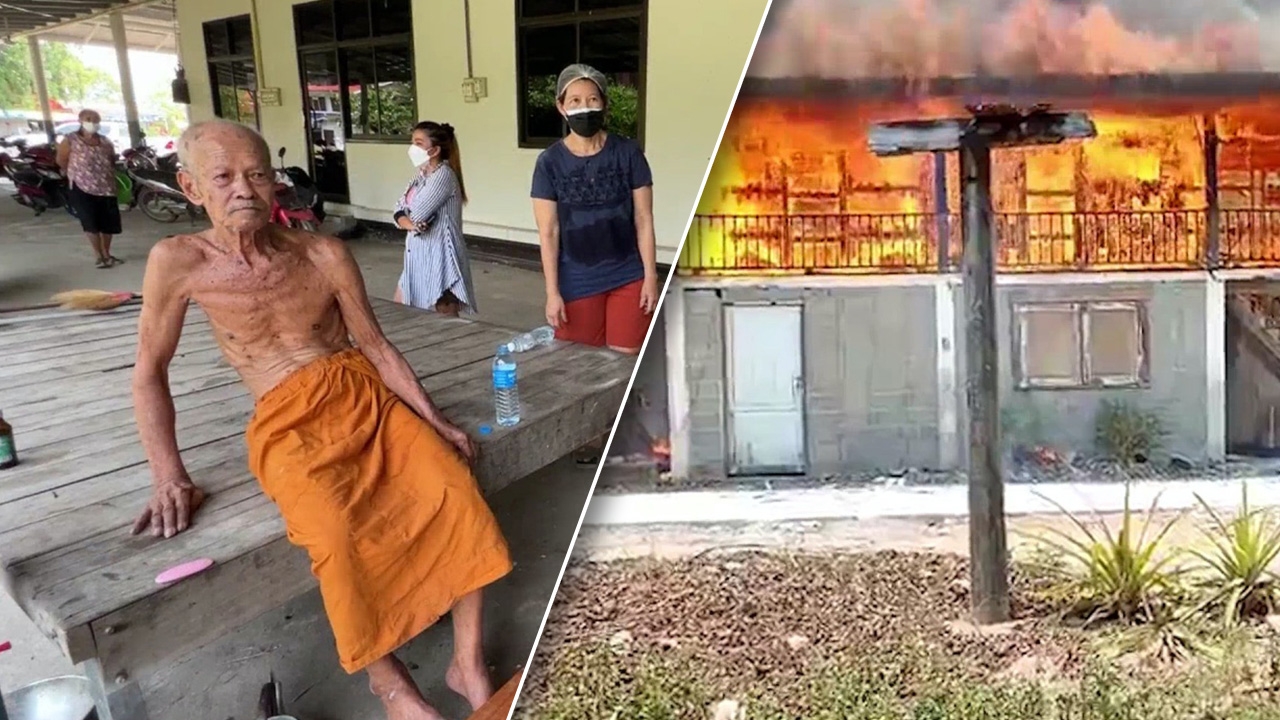 หลวงตานั่งฉี่ข้างถังแก๊ส ไฟลุกจีวร ลามไหม้กุฏิวอดไป 9 ห้อง