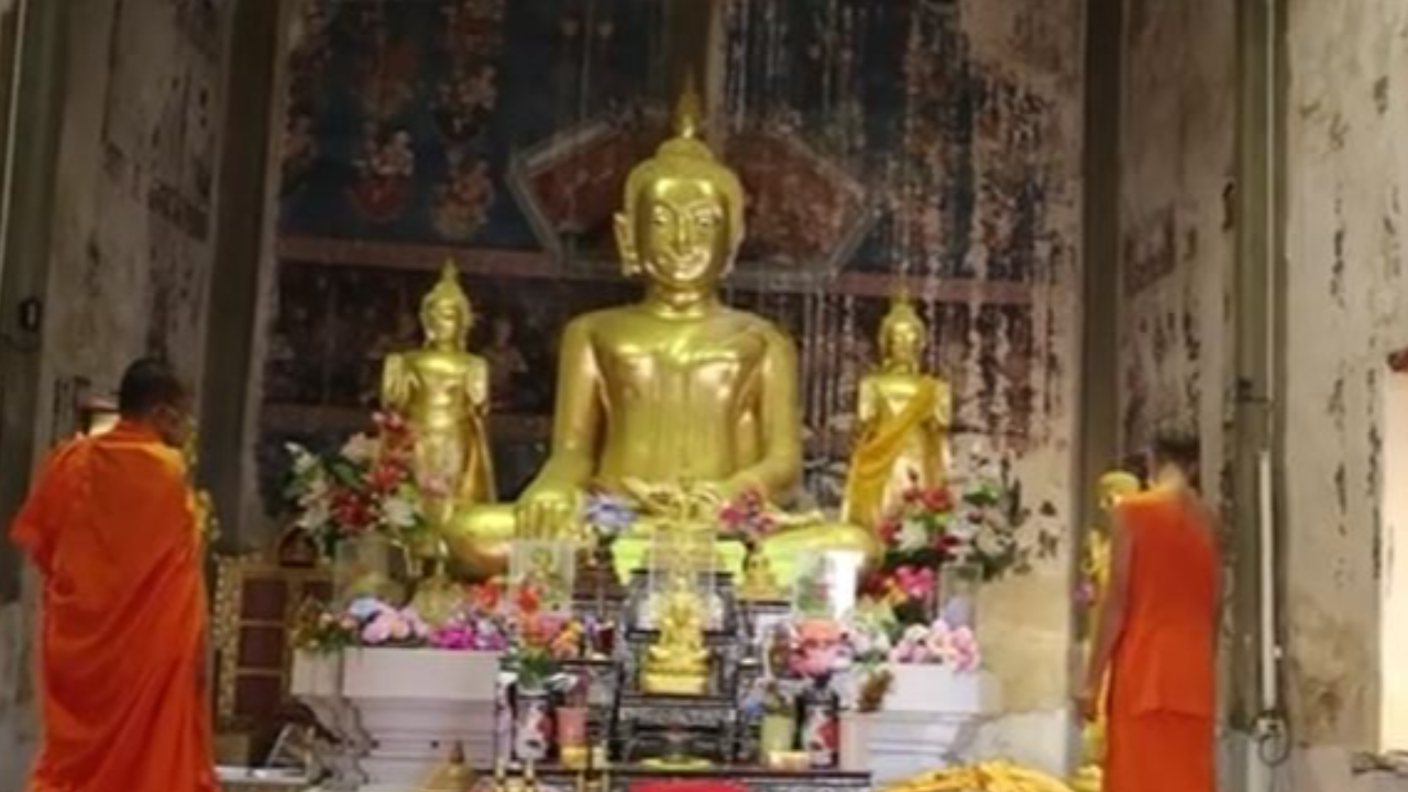 โจรใจบาป ย่องทุบพระพุทธรูปเก่าแก่ สมัยกรุงศรีฯ-หาทรัพย์สินมีค่า