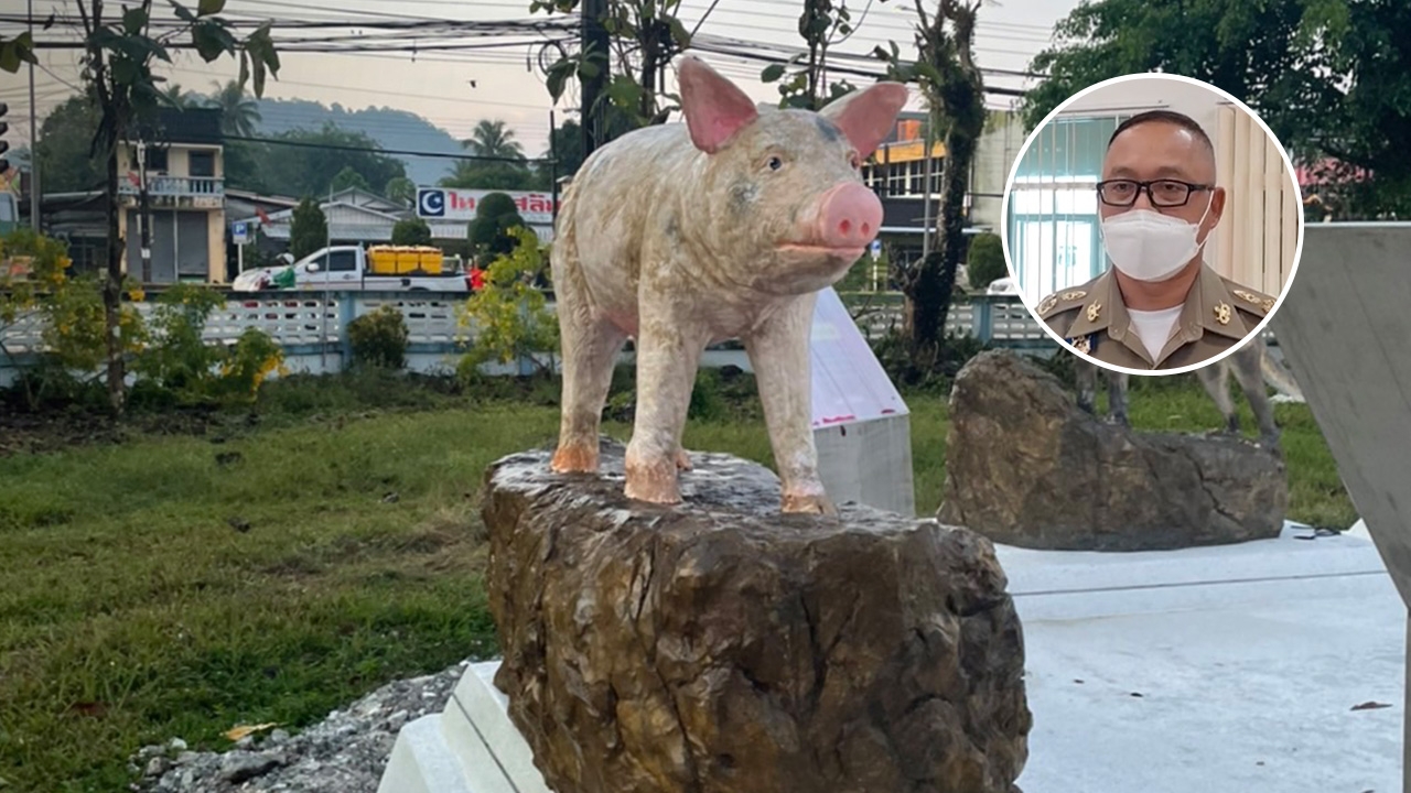 นายอำเภอตะกั่วป่า แจงดราม่า ปูนปั้น "หมูขี้กลาก" แพงเว่อร์ 1.2 แสนบาท