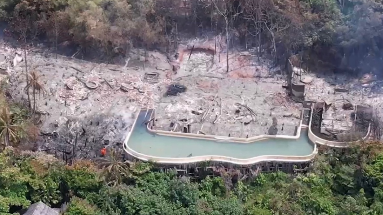 ไฟไหม้โรงแรมหรู พูลวิลล่าบนเกาะกูด วอดนับ 100 ล้าน