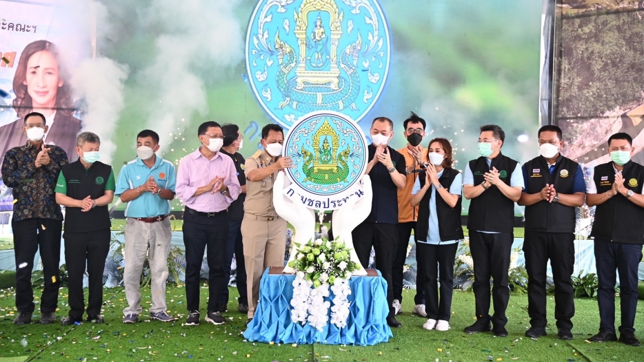 "เฉลิมชัย" เปิดหัวงานอ่างเก็บน้ำลำไตรมาศ แห่งแรกพังงา เพื่อกักเก็บน้ำ