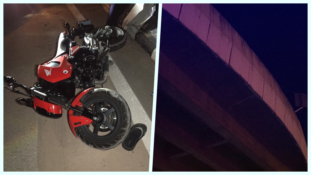 หนุ่มเมา ซิ่ง จยย.ซัดขอบสะพานกลับรถ ตกมาตายด้านล่าง สยองคาที่