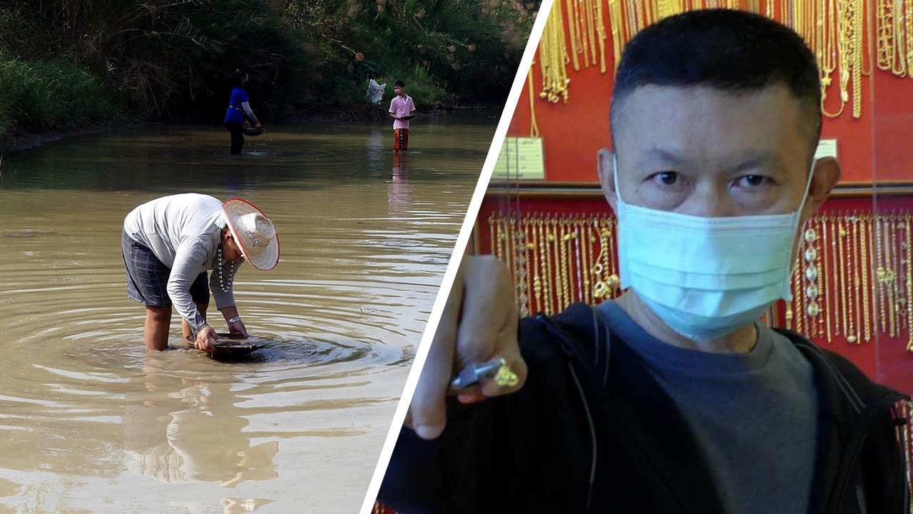 คนราชบุรี แห่ร่อนทองในคลอง หลังครูหนุ่มโพสต์ เจอ "ทองนพคุณ" 