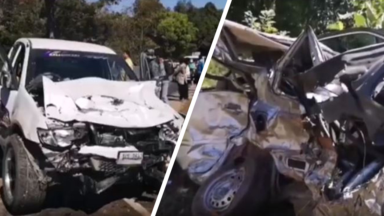 สลด 3 แม่ลูกซิ่งเก๋งหลุดโค้ง เสยท้ายกระบะคว่ำ ตายคาซาก 2 สาหัส 1