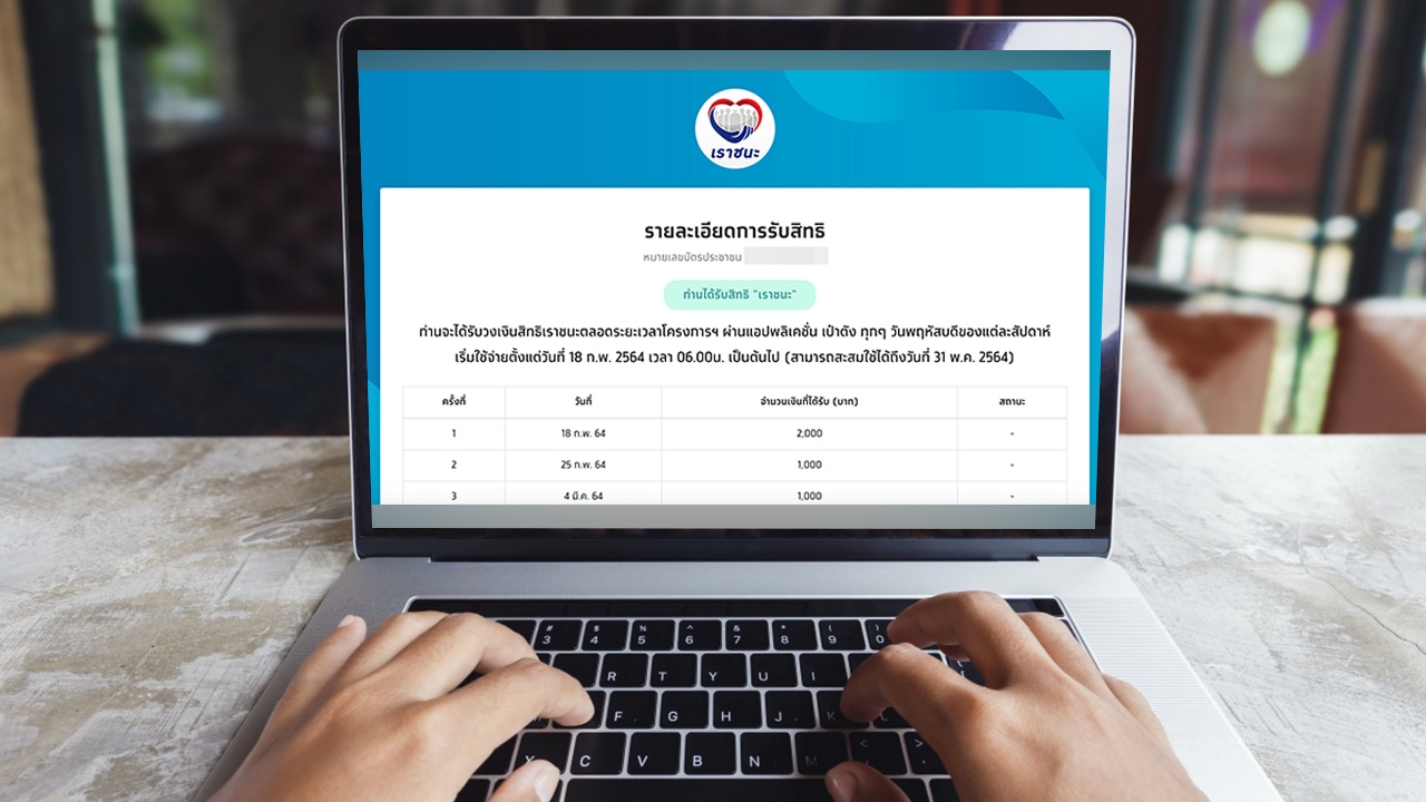 เช็กสิทธิ์ "เราชนะ" ผู้ที่ได้รับสิทธิ์ กลุ่ม 2 เตรียมรับเงินงวดแรก 2,000 บาท